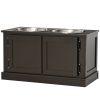PawHut Elevated Dog Bowls with Storage, Two Stainless Steel Bowls for Large Dogs, Coffee