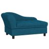 PawHut Elevated Dog Bed with Storage Space Soft Cushion for Small to Medium Pets Navy Blue