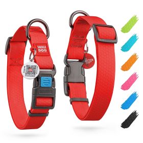 Waterproof Dog Collar 9 - 14 in Neck Plastic Buckle Adjustable Dog Collar for Large Small and Medium Dogs Breakaway Dog Collar Waterproof with QR Dog