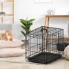 30-inch Black wire dog cage double lock mechanism double door single handle Single bolt