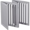 24" Folding Freestanding Wood Pet Dog 4 Panel Safety Gate - Grey