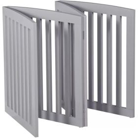 24" Folding Freestanding Wood Pet Dog 4 Panel Safety Gate - Grey