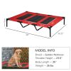 PawHut Metal Frame Elevated Pet Bed 48" x 46" Folding Dog Cot Summer Cooling Red