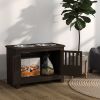 PawHut Large Elevated Dog Bowls with Storage Cabinet Containing Large 37L Capacity, Raised Dog Bowl Stand Pet Food Bowl Dog Feeding Station, Espresso