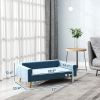 PawHut Modern Pet Bed, Cat Dog Sofa, Velvety Dog Couch for Small to Medium Dogs, Dark Blue