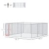 PawHut Large Dog Kennel Outside, Heavy Duty Dog Cage, Outdoor Fence Dog Run with Galvanized Chain Link, Secure Lock, 15.1' x 15.1' x 6