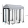 Pawhut 6' x 4' x 6' Large Dog Kennel Outdoor, Heavy Duty Dog Kennel with UV-Resistant Oxford Cloth Roof & Secure Lock, Black
