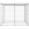 Outdoor Dog Kennel Galvanized Steel with Roof 52.1 ft²