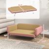 PawHut Dog Sofa Bed w/ Adjustable Armrest & Backrest for Small, Medium & Large Dogs, Pink