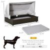 PawHut Elevated Wicker Dog House Pet Sofa Rattan Cat Bed with Roof for Patio Coffee
