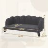 PawHut Comfortable Large Dog Couch Charcoal Gray with Foam Cushioning and Extra Pillow for Medium and Large Dogs