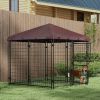 PawHut Outdoor Dog Kennel 4.6x5 with Waterproof Canopy and Large Door Silver