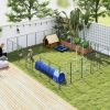 PawHut Dog Playpen for Indoor Outdoor, 24 Panels 44.5" H Puppy Playpen with Lockable Door, DIY Shape Pet Exercise Fence, Black