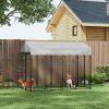 PawHut Outdoor Dog Kennel with Waterproof Canopy, Two-Part Door Design for Large Breeds, Silver