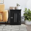 Dog Crate Furniture Black 17.7"x24.4"x23.2" Engineered Wood