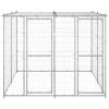 Outdoor Dog Kennel Galvanized Steel with Roof 52.1 ft²