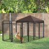 PawHut Outdoor Dog Kennel 9.3x4.6 Exercise Pen with UV Protection Canopy Water-resistant for Medium Large Dogs