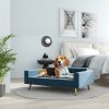 PawHut Modern Pet Bed, Cat Dog Sofa, Velvety Dog Couch for Small to Medium Dogs, Dark Blue