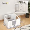 PawHut 33" Whelping Box for Dogs, Puppy Whelping Pen with Adjustable Entrance & Non-slip Foot Pads, for Small Dogs, White