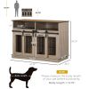 PawHut 2-In-1 Large/Small Dog Crate Table with Removable Wall, Dog Crate Furniture with Shelving & Sliding Doors, 47" x 23.5" x 35", Oak