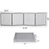 24" Folding Freestanding Wood Pet Dog 4 Panel Safety Gate - Grey