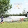 PawHut Two Room Outdoor Dog Kennel, Dog Run with Roof, Waterproof UV-Resistant Cover, Secure Lock, 19.7' x 7.5' x 5.2'