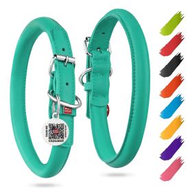 Ultra Soft Rolled Leather Dog Collar for Small Dogs 10 - 13 inch Neck Soft Padded Dog Collars for Medium Dogs Puppy Collars for Large Breed Dogs Male (Brand: Waudog)